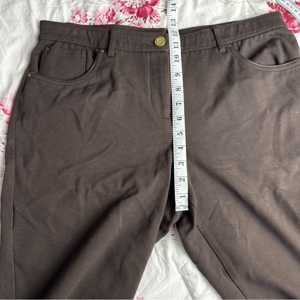 Chico's So Slimming Pants SZ 2 Short Brown Straight Leg Trousers Comfort Classic - Picture 7 of 9